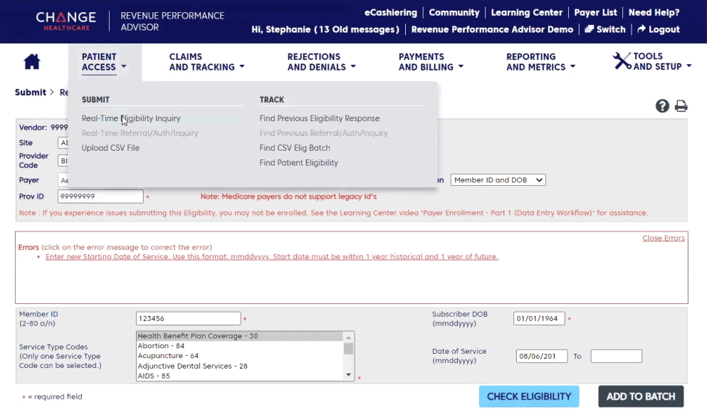 Revenue performance advisor