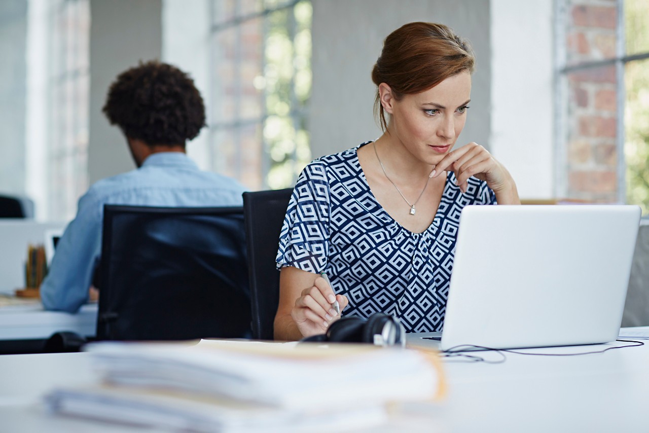 Woman studying business strategy for the business